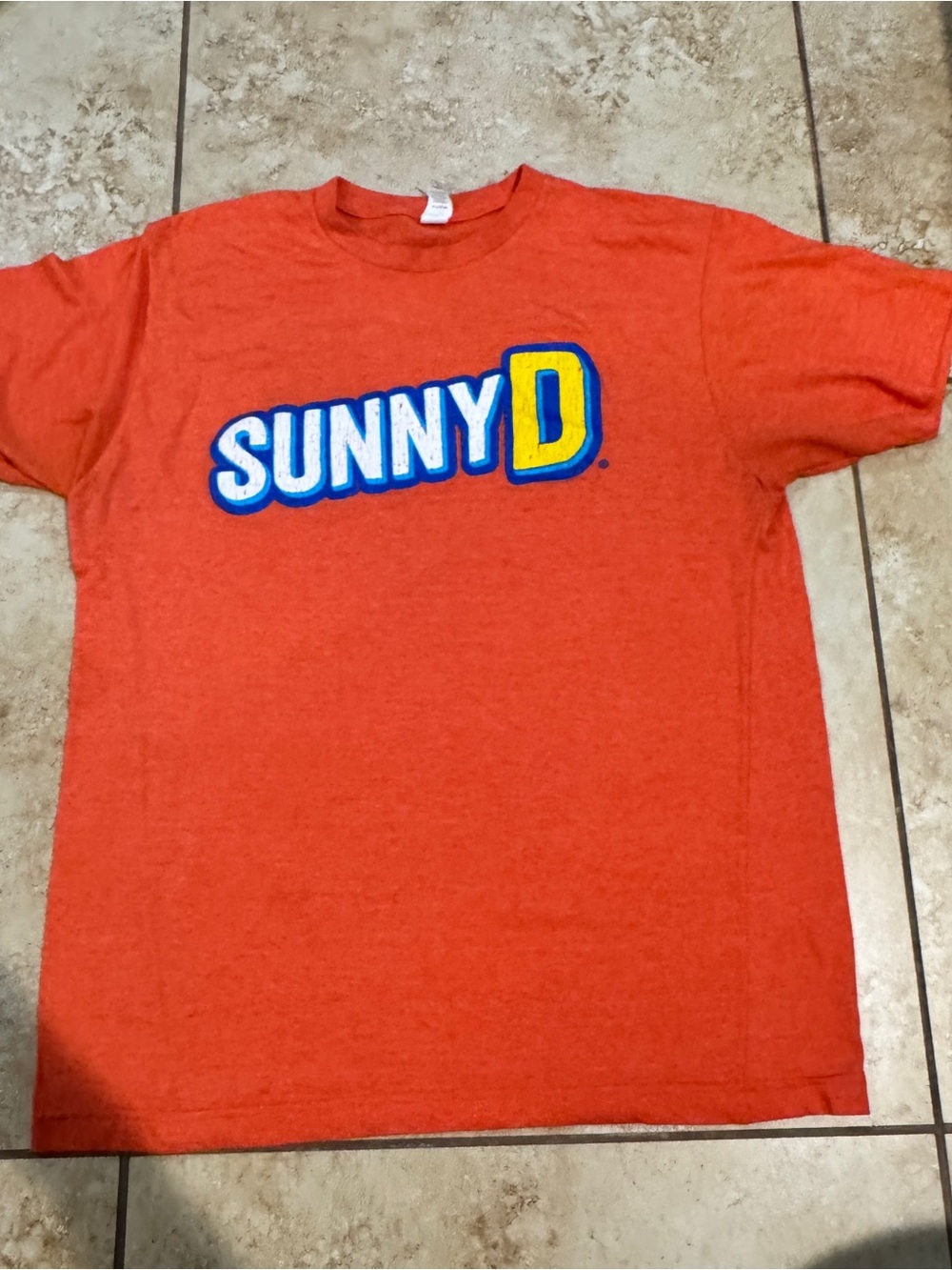 Tultex Orange Graphic Crew Neck Tee